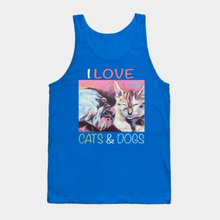 I Love Cats and Dogs Tank Top